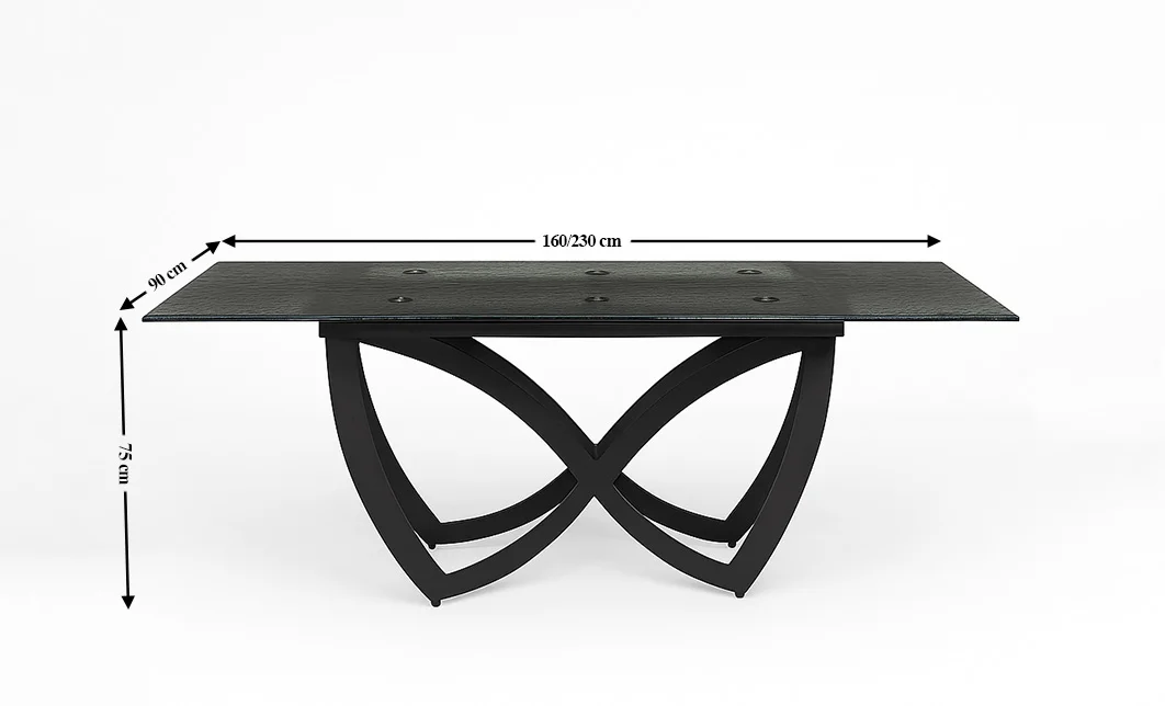 Masa Living Extensibila Blat Sticla Securizata Negru CT241 1