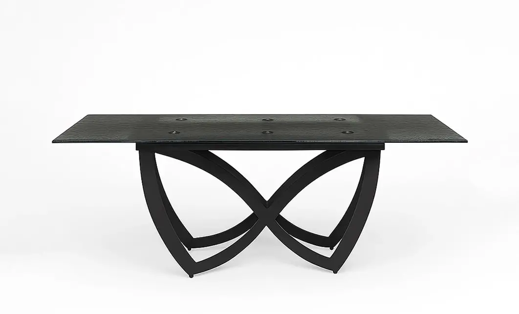 Masa Living Extensibila Blat Sticla Securizata Negru CT241