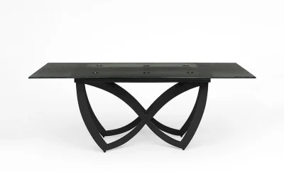 Masa Living Extensibila Blat Sticla Securizata Negru CT241