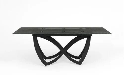 Masa Living Extensibila Blat Sticla Securizata Negru CT241