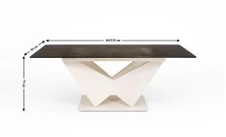 Masă Living Extensibilă cu Blat de Sticlă Securizată CT242