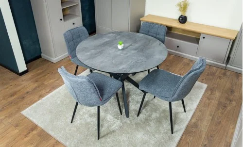 Set Masă Living Extensibilă Dobok Gri cu 4 Scaune DCM2001AF Gri