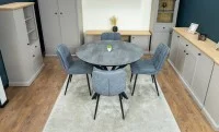 Set Masă Living Extensibilă Dobok Gri cu 4 Scaune DCM2001AF Gri 6