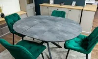 Set Masă Living Extensibilă Dobok Gri cu 4 Scaune KJC0357 Verzi