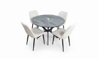 Set Masă Living Extensibilă Dobok Gri cu 4 Scaune KJC176 Bej