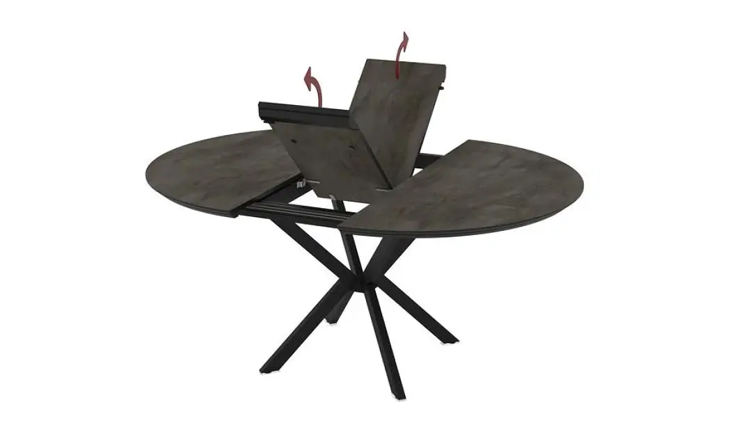 Set Masă Living Extensibilă Dobok Gri cu 4 Scaune KJC104 Negre 2