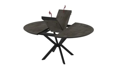 Set Masă Living Extensibilă Dobok Gri cu 4 Scaune KJC104 Negre