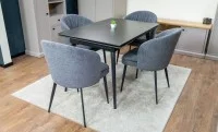 Set Masă Living Extensibilă DTM0101 Blat Ceramic Gri cu 4 Scaune DCM0102CF Gri 5