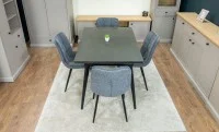 Set Masă Living Extensibilă DTM0101 Blat Ceramic Gri cu 4 Scaune DCM2001AF Gri 8