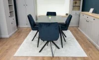 Set Masă Living Extensibilă DTM0101 Blat Ceramic Gri cu 4 Scaune Rotative KJC356 Negre 6