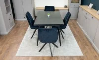 Set Masă Living Extensibilă DTM0101 Blat Ceramic Gri cu 4 Scaune Rotative KJC356 Negre 7