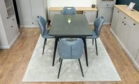 Set Masă Living Extensibilă DTM0101 Blat Ceramic Gri cu 4 Scaune Tapițate MC06 Gri 8