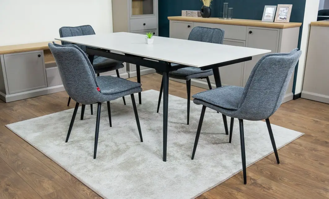 Set Masă Living Extensibilă DTM0101CS Bej cu 4 Scaune DCM2001AF Gri 5
