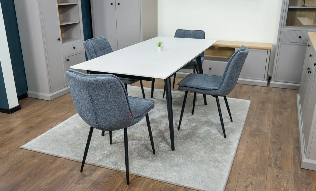 Set Masă Living Extensibilă DTM0101CS Bej cu 4 Scaune DCM2001AF Gri 2