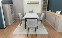 Set Masă Living Extensibilă KJT4711-1 Alb cu 4 Scaune KJC0357 Gri 8