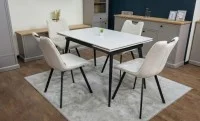 Set Masă Living Extensibilă DTM0101 CS Bej cu 4 Scaune KJC0358 Bej
