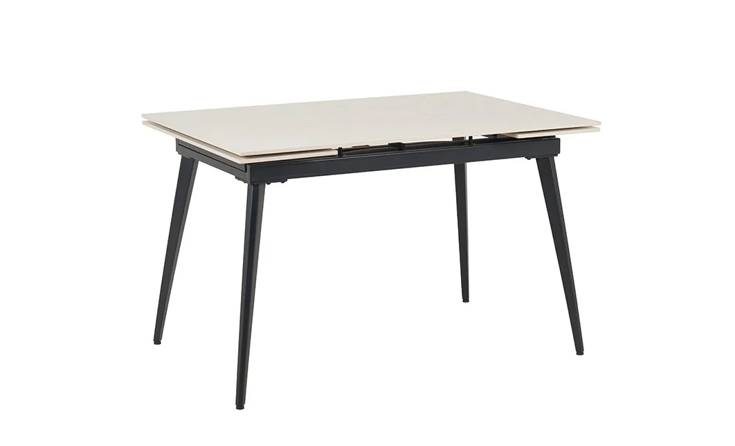 Set Masă Living Extensibilă DTM0101CS Bej cu 4 Scaune KJC0357 Negre
