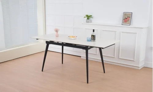 Set Masă Living Extensibilă Setul de masă extensibilă DTM0101CS cu 6 scaune DCM2001AF Bej