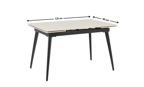 Set Masă Living Extensibilă DTM0101CS Bej cu 4 Scaune KJC0357 Negre