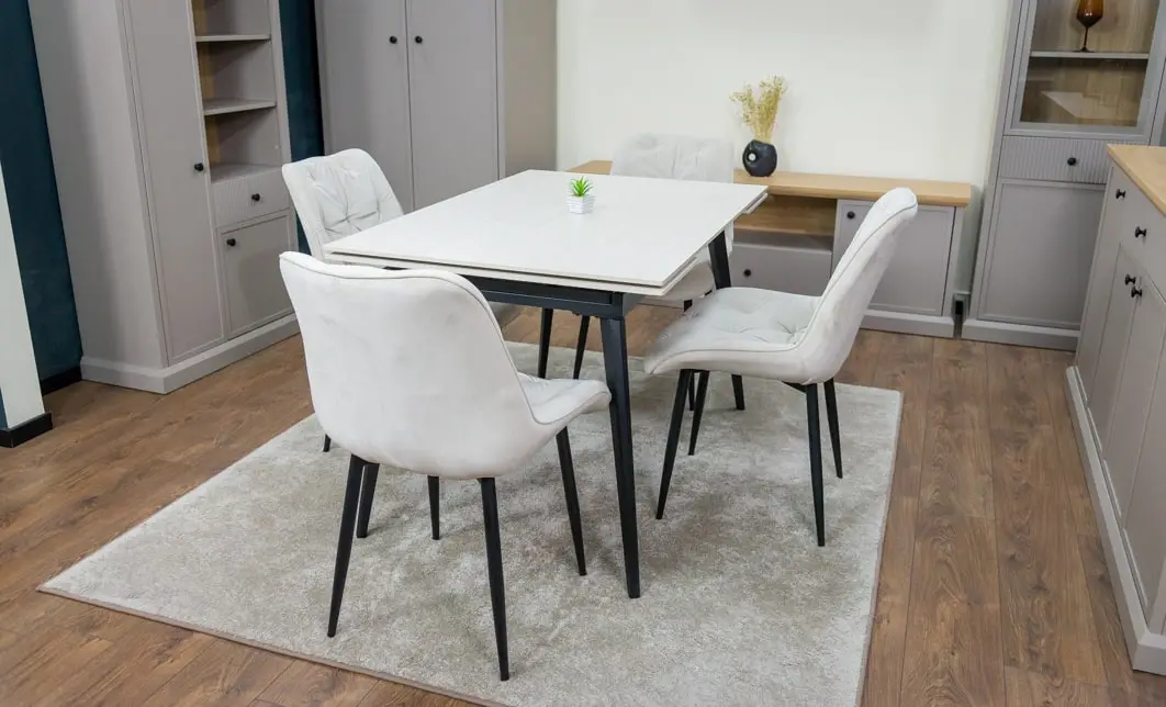 Set Masă Living Extensibilă DTM0101CS Bej cu 4 Scaune KJC0357 Bej 9