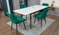 Set Masă Living Extensibilă DTM0101CS Bej cu 4 Scaune KJC0357 Verzi 8