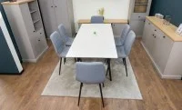 Set Masă Living Extensibilă DTM0101 CS Bej si 6 Scaune KJC5341 Gri 7