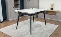 Set Masă Living Extensibilă DTM0101CS Bej cu 4 Scaune Tapițate KJC176 Verzi 5