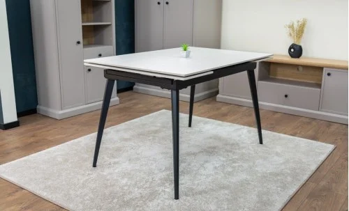 Set Masă Living Extensibilă DTM0101CS Bej cu 4 Scaune Tapițate KJC176 Verzi