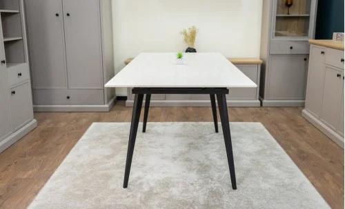 Set Masă Living Extensibilă DTM0101CS Bej cu 4 Scaune KJC0357 Negre