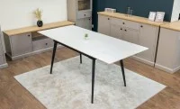 Set Masă Living Extensibilă DTM0101CS Bej cu 4 Scaune KJC0357 Negre 3