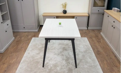 Set Masă Living Extensibilă DTM0101CS Bej cu 4 Scaune KJC0357 Negre
