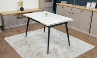 Set Masă Living Extensibilă DTM0101CS Bej cu 4 Scaune KJC0357 Negre 4