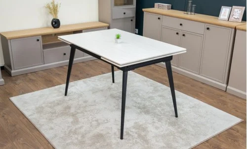 Set Masă Living Extensibilă DTM0101CS Bej cu 4 Scaune KJC0357 Negre