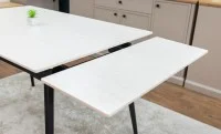Set Masă Living Extensibilă DTM0101CS Bej cu 4 Scaune KJC0357 Negre 8