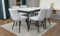 Set Masă Living Extensibilă Setul de masă extensibilă DTM0101CS cu 6 scaune DCM2001AF Bej 7
