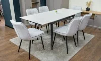 Set Masă Living Extensibilă Setul de masă extensibilă DTM0101CS cu 6 scaune DCM2001AF Bej 5