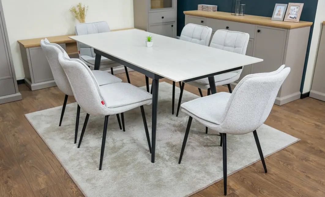 Set Masă Living Extensibilă Setul de masă extensibilă DTM0101CS cu 6 scaune DCM2001AF Bej 4