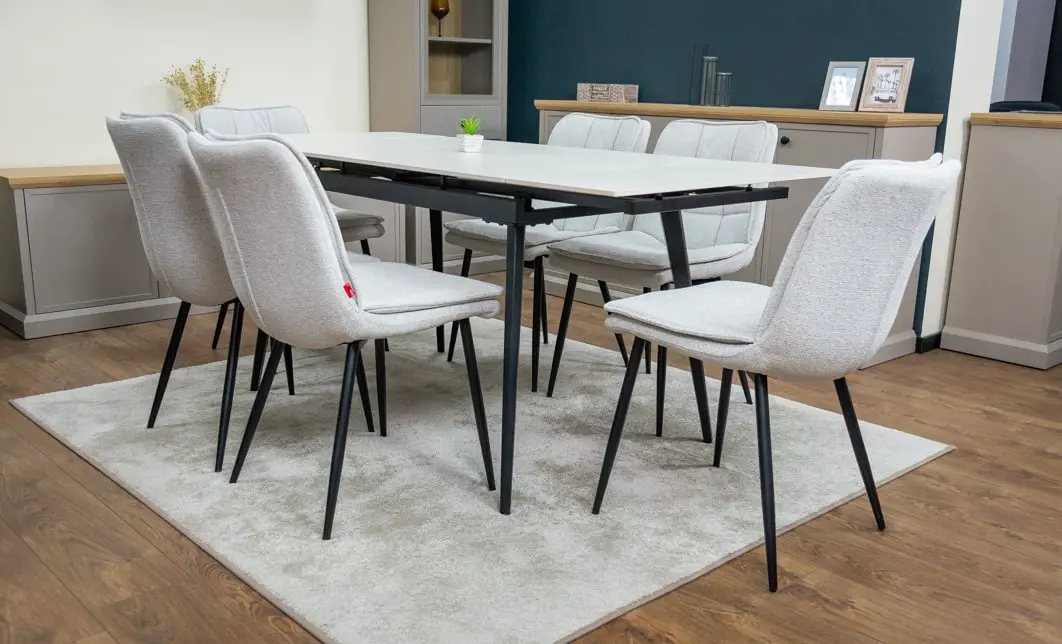 Set Masă Living Extensibilă Setul de masă extensibilă DTM0101CS cu 6 scaune DCM2001AF Bej 10