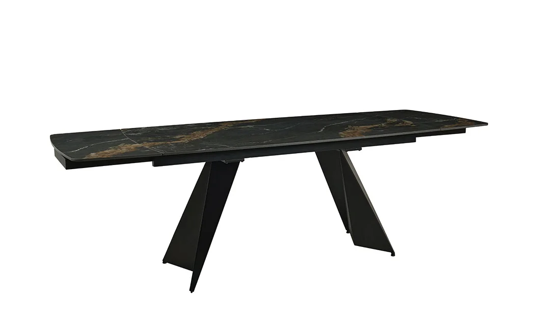Masa Extensibila Blat Ceramic Negru/Auriu DTM0105CS 4