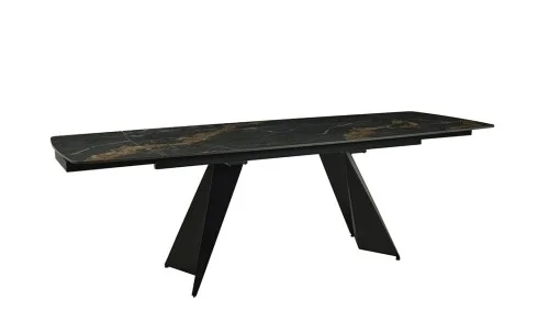 Masa Extensibila Blat Ceramic Negru/Auriu DTM0105CS