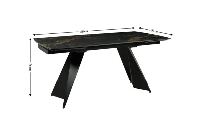 Masa Extensibila Blat Ceramic Negru/Auriu DTM0105CS