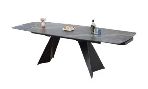 Masa Extensibila Blat Ceramic Negru/Auriu DTM0105CS