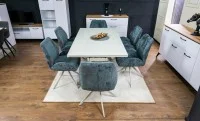 Set Masă Living Extensibilă DTM0107 Bej cu 6 Scaune DCM0104CS Gri 7