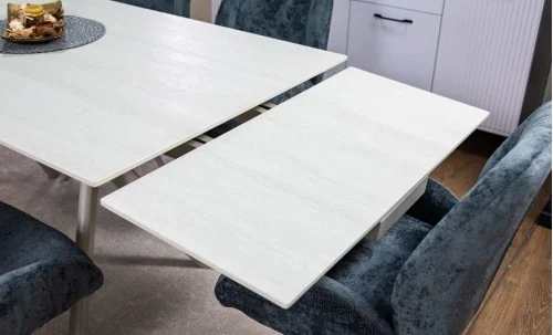 Set Masă Living Extensibilă DTM0107 Bej cu 6 Scaune DCM0104CS Gri