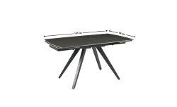 Set Masă Living Extensibilă Gri DTM0109 cu 4 Scaune Living JY6450X-M2 Gri Inchis