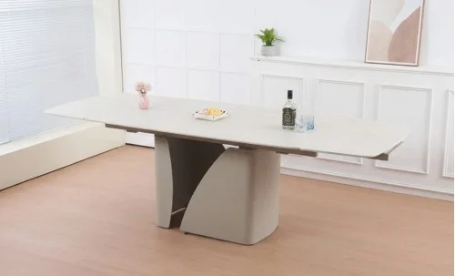 Masă Living Extensibilă DTM0405CS cu Blat Ceramic Bej