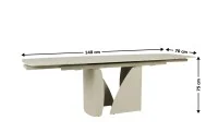 Set Masă Living Extensibilă Bej DTM0405CS Blat Ceramic cu 6 Scaune Rotative DCM0104CS Gri 3