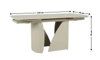 Set Masă Living Extensibilă Bej DTM0405CS Blat Ceramic cu 6 Scaune Rotative DCM0104CS Gri 5