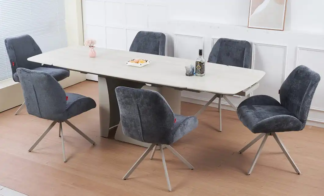 Masă Living Extensibilă DTM0405CS cu Blat Ceramic Bej 4