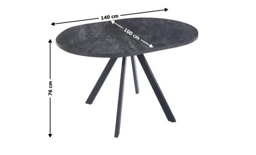 Masă Living Extensibilă DTW0902MBE Gri Ceramic